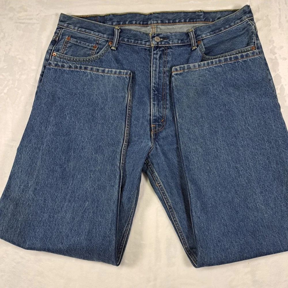 Levi's 550 Relaxed Fit Jeans Mens 42x32 Blue Excellent Denim Tapered Leg